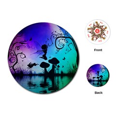 Cute Fairy Dancing In The Night Playing Cards Single Design (round) by FantasyWorld7