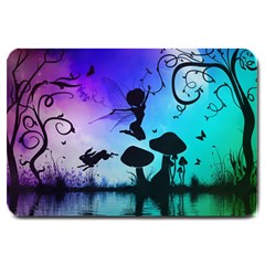 Cute Fairy Dancing In The Night Large Doormat  by FantasyWorld7