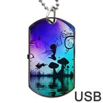 Cute Fairy Dancing In The Night Dog Tag USB Flash (Two Sides) Front