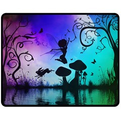 Cute Fairy Dancing In The Night Double Sided Fleece Blanket (medium) 