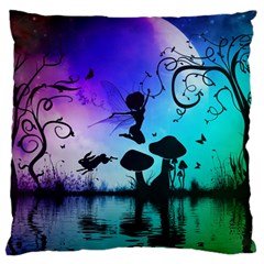 Cute Fairy Dancing In The Night Large Flano Cushion Case (two Sides) by FantasyWorld7