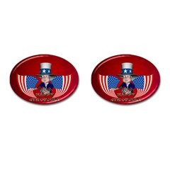 Happy 4th Of July Cufflinks (oval) by FantasyWorld7