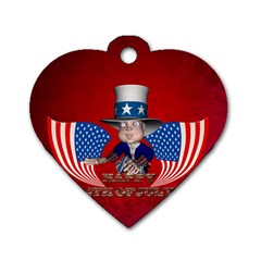 Happy 4th Of July Dog Tag Heart (two Sides) by FantasyWorld7