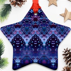 Blue Elegance Elaborate Fractal Fashion Ornament (star)