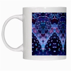 Blue Elegance Elaborate Fractal Fashion White Mugs by KirstenStar