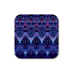 Blue Elegance Elaborate Fractal Fashion Rubber Coaster (square)  by KirstenStar