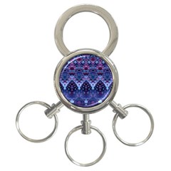 Blue Elegance Elaborate Fractal Fashion 3-ring Key Chain by KirstenStar