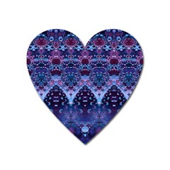 Blue Elegance Elaborate Fractal Fashion Heart Magnet