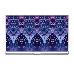 Blue Elegance Elaborate Fractal Fashion Business Card Holder by KirstenStar