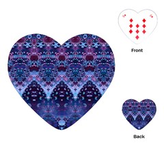 Blue Elegance Elaborate Fractal Fashion Playing Cards Single Design (heart)