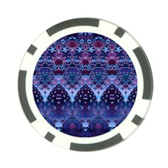 Blue Elegance Elaborate Fractal Fashion Poker Chip Card Guard by KirstenStar