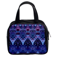 Blue Elegance Elaborate Fractal Fashion Classic Handbag (two Sides) by KirstenStar