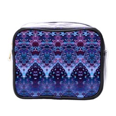 Blue Elegance Elaborate Fractal Fashion Mini Toiletries Bag (one Side)