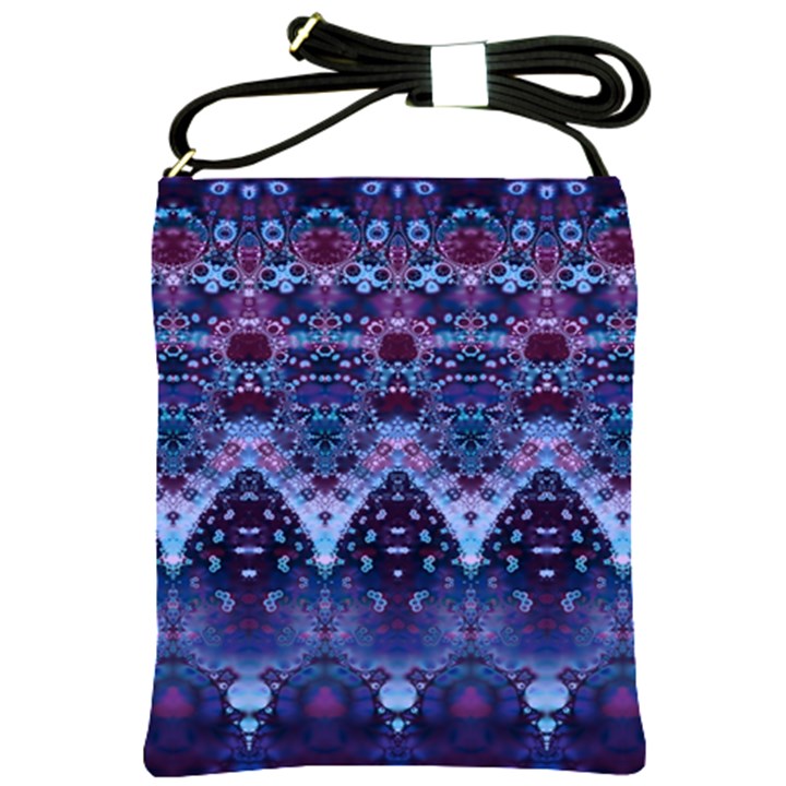 Blue Elegance Elaborate Fractal Fashion Shoulder Sling Bag