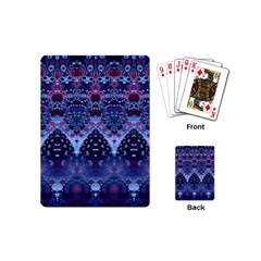 Blue Elegance Elaborate Fractal Fashion Playing Cards Single Design (mini)