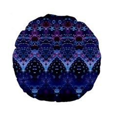 Blue Elegance Elaborate Fractal Fashion Standard 15  Premium Flano Round Cushions by KirstenStar