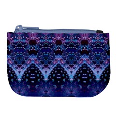 Blue Elegance Elaborate Fractal Fashion Large Coin Purse