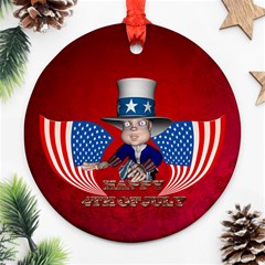 Happy 4th Of July Ornament (round) by FantasyWorld7