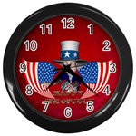 Happy 4th Of July Wall Clock (Black) Front