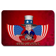 Happy 4th Of July Large Doormat  by FantasyWorld7