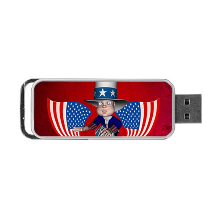 Happy 4th Of July Portable USB Flash (Two Sides)