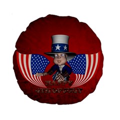 Happy 4th Of July Standard 15  Premium Round Cushions by FantasyWorld7