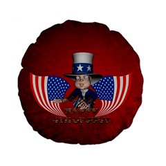 Happy 4th Of July Standard 15  Premium Flano Round Cushions by FantasyWorld7