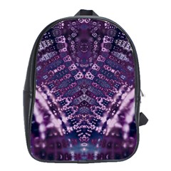 Purple Fractal Lace V Shape School Bag (large) by KirstenStar