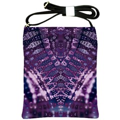 Purple Fractal Lace V Shape Shoulder Sling Bag by KirstenStar