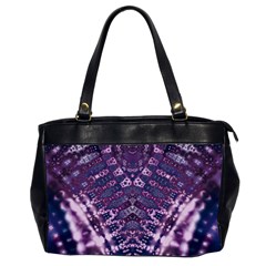 Purple Fractal Lace V Shape Oversize Office Handbag (2 Sides) by KirstenStar