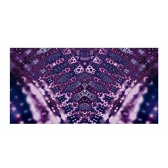 Purple Fractal Lace V Shape Satin Wrap by KirstenStar