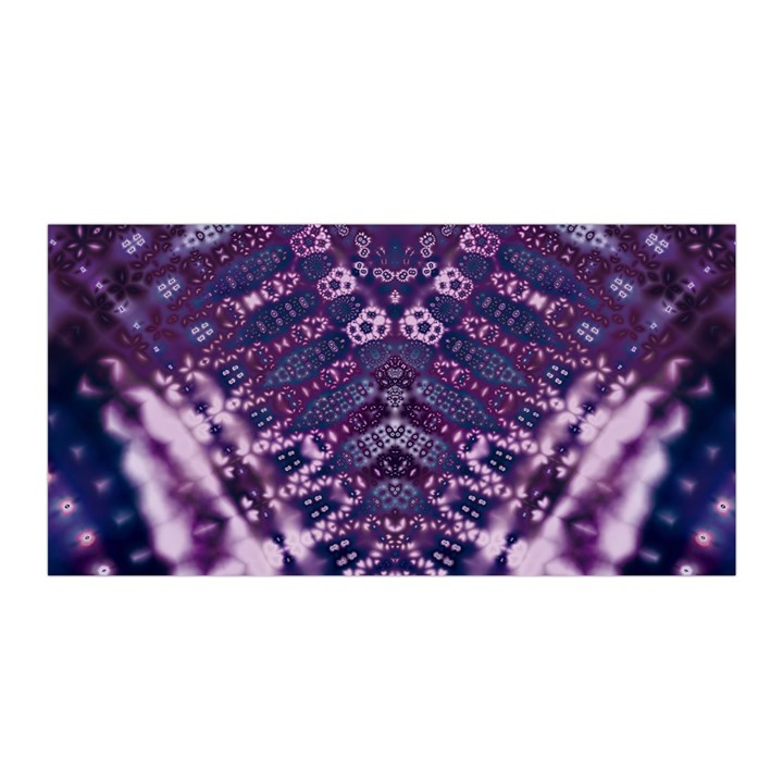 Purple Fractal Lace V Shape Satin Wrap