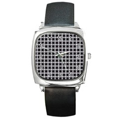 Purple Pattern Texture Square Metal Watch