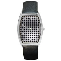 Purple Pattern Texture Barrel Style Metal Watch