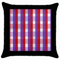 Gingham Pattern Line Throw Pillow Case (black) by HermanTelo