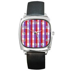 Gingham Pattern Line Square Metal Watch by HermanTelo