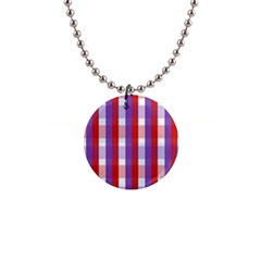 Gingham Pattern Line 1  Button Necklace by HermanTelo