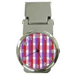 Gingham Pattern Line Money Clip Watches by HermanTelo