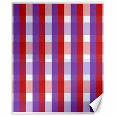 Gingham Pattern Line Canvas 16  X 20  by HermanTelo