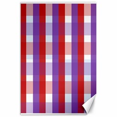 Gingham Pattern Line Canvas 24  X 36 