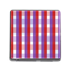 Gingham Pattern Line Memory Card Reader (square 5 Slot)