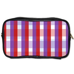 Gingham Pattern Line Toiletries Bag (two Sides)