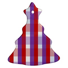 Gingham Pattern Line Ornament (christmas Tree) 