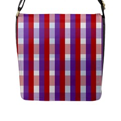 Gingham Pattern Line Flap Closure Messenger Bag (l) by HermanTelo