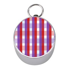 Gingham Pattern Line Mini Silver Compasses by HermanTelo