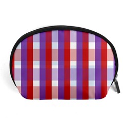 Gingham Pattern Line Accessory Pouch (large)