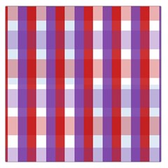 Gingham Pattern Line Large Satin Scarf (square) by HermanTelo