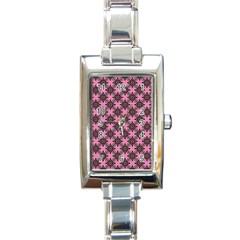 Purple Pattern Texture Rectangle Italian Charm Watch by HermanTelo