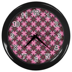 Purple Pattern Texture Wall Clock (black) by HermanTelo