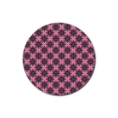 Purple Pattern Texture Rubber Coaster (round)  by HermanTelo